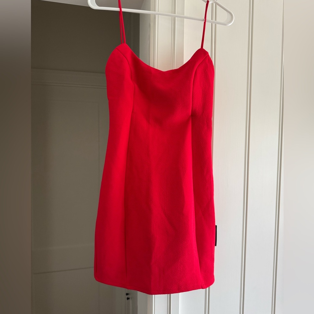 Lulu's Bold Red Textured Formal Dress